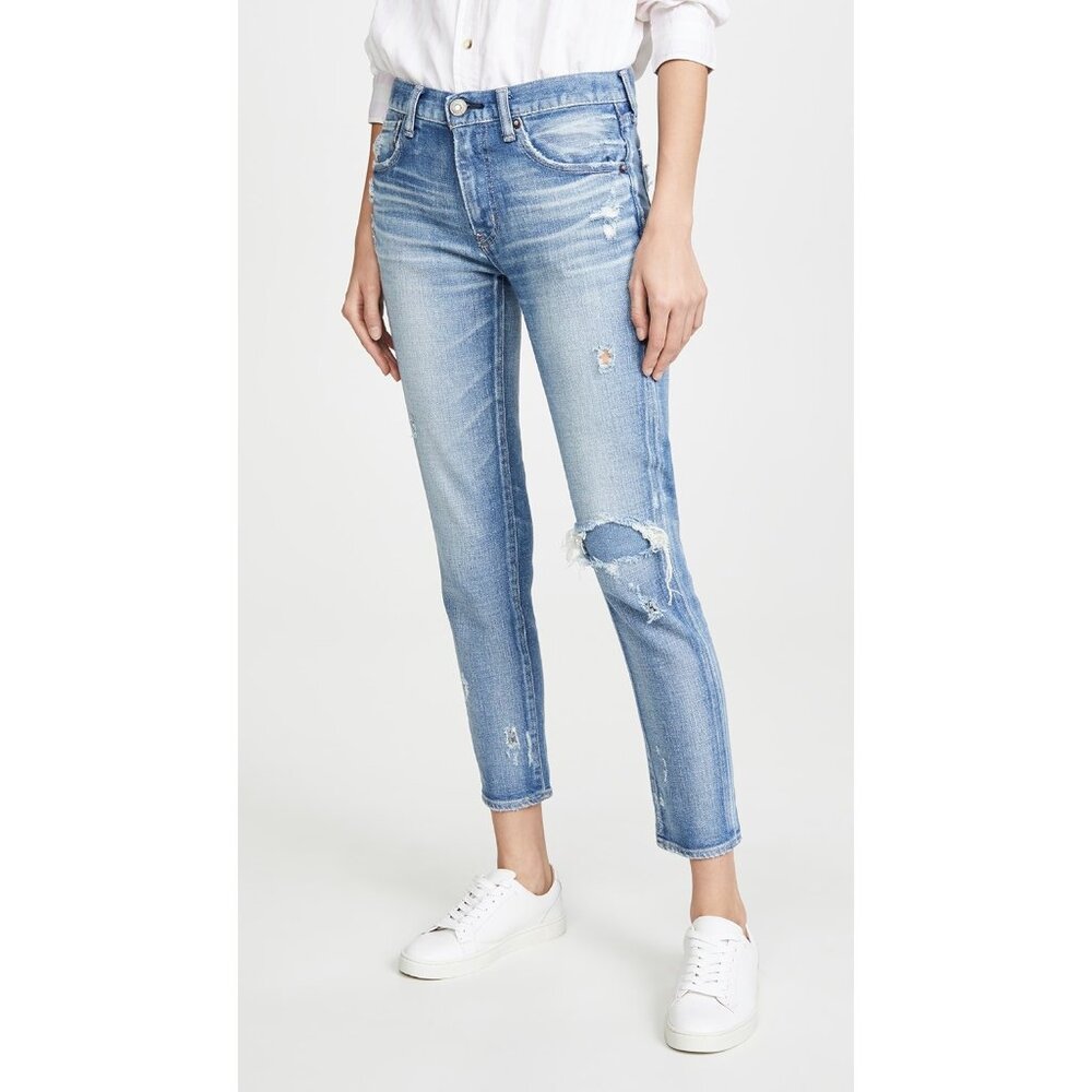 Moussy Vintage Womens Lenwood Mid-Rise Cropped Skinny Jeans Distressed size 23